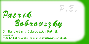 patrik bobrovszky business card